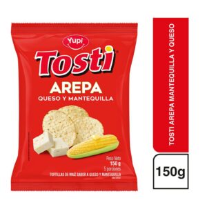 Tosti Arepa Queso y Mantequilla x150gr YUPI