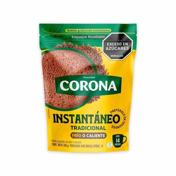 Chocolate Corona Instantáneo Tradicional Doypack X200g