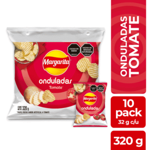 Papas Margarita Onduladas De Tomate Paquete x10 (32g c/u) *320g