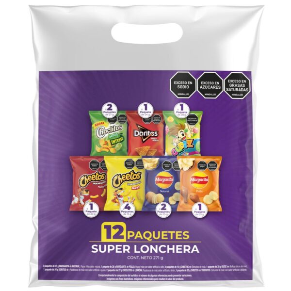 Paquete Fritolay Surtido Súper Lonchera x12 Paq *271g