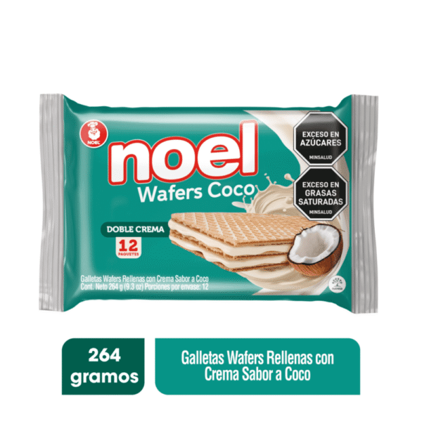 Galletas Noel Wafers Coco 12 Paq x264g