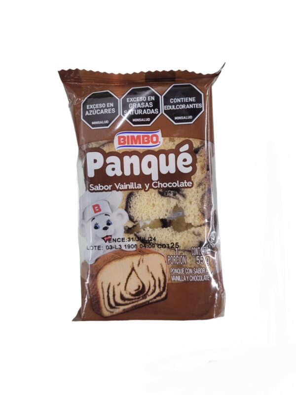 Panqué Bimbo Sabor Vainilla y Chocolate x 55g