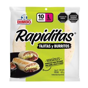 Tortillas Bimbo Rapiditas Fajitas Y Burritos 10 Und x 425g