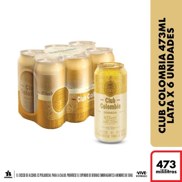 Cerveza Club Colombia Dorada Lata 473ml x 6 Unds