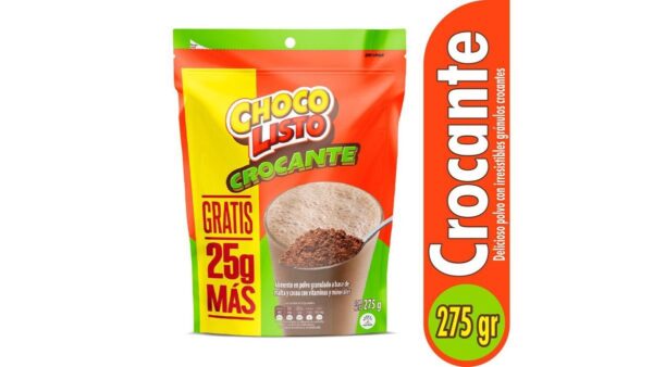 Bebida Achocolatada ChocoListo Con Gránulos Crocantes DP x275g