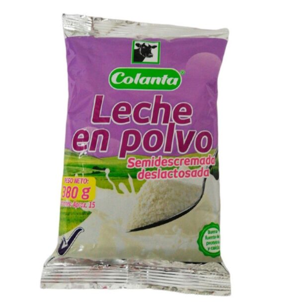 Leche en polvo Colanta Semidescremada Deslactosada x380g