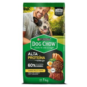 Dog Chow Alta Proteina Carnes, Pollo y Huevo x1kg