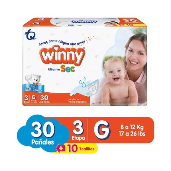 Pañales Winny Ultratrim SEC E3 x30Und