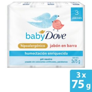 Jabón Para Bebé Baby Dove Hipoalergénico 3 Und x85g C/U