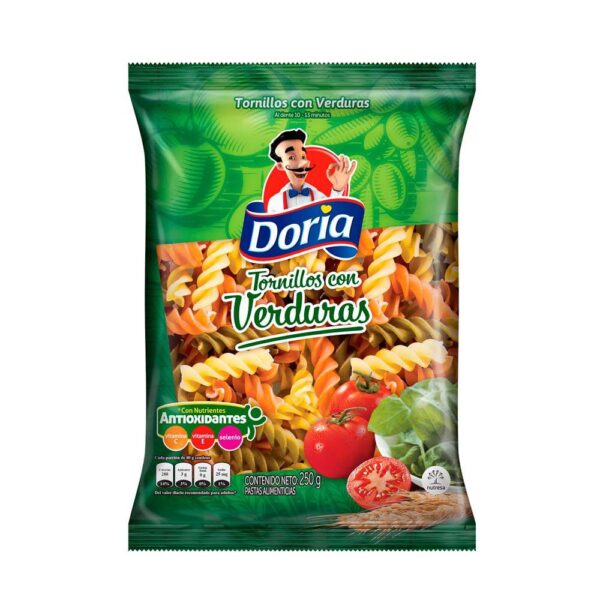 Pasta Doria Tornillos Con Verduras x250g