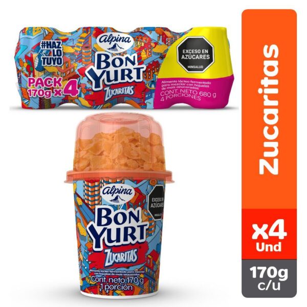 BonYurt Alpina Zucaritas Pack 4und x170g c/u (680g)