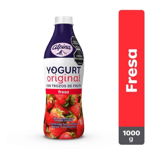 Yogurt Alpina Original Con Trozos De Fresa x1000g