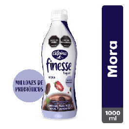 Yogurt Alpina Finesse Sabor Mora o Melocoton Botella x1000g