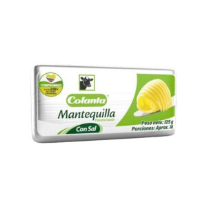 Mantequilla Colanta Pasteurizada Con Sal Barrita x125g
