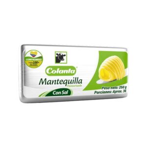 Mantequilla Colanta Pasteurizada Con Sal Barrita x250g