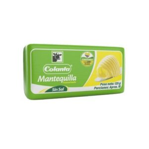 Mantequilla Colanta Pasteurizada Sin Sal Barrita x125g