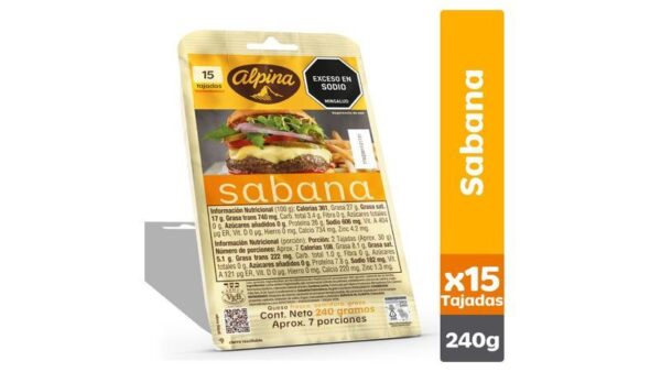 Queso Alpina Tajado Sabana x240g