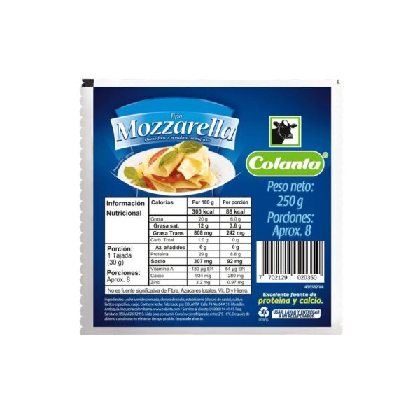 Queso Colanta Mozzarella Bloque x250g
