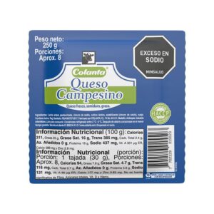 Queso Colanta Campesino Bloque x250g