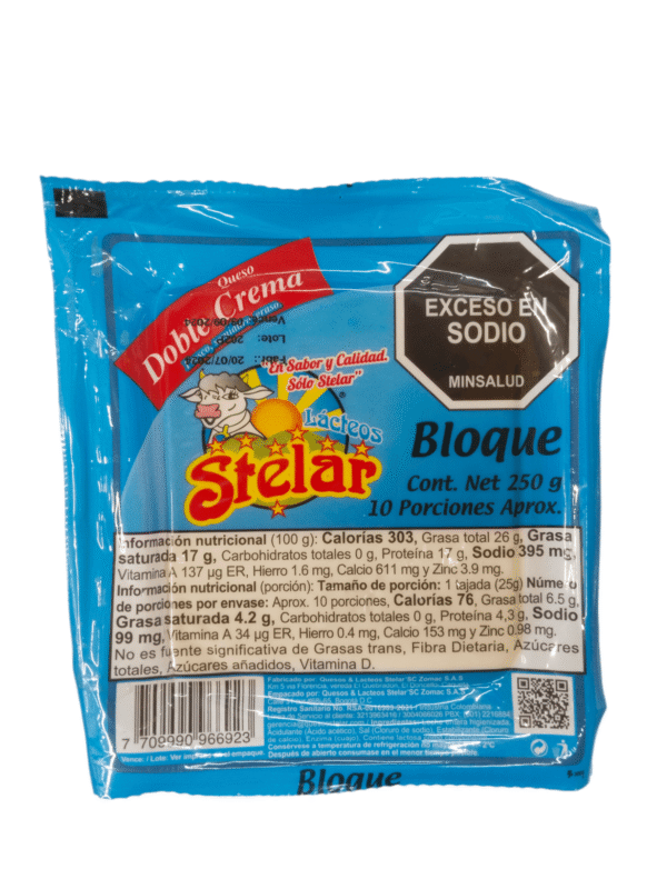 Queso Stelar Doble Crema Bloque x250g