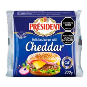 Queso President Cheddar Tajado x200g