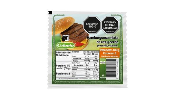 Hamburguesa Colanta Mixta De Res y Cerdo 4unds x400g