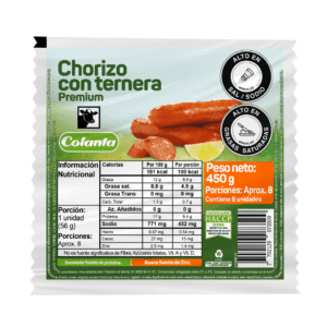 Chorizo Colanta Con Ternera Premium 8Unds x450g