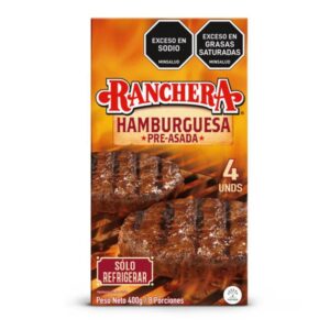 Hamburguesa Ranchera Pre-Asada 4unds x400g