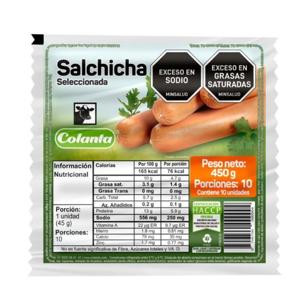 Salchicha Colanta Seleccionada 10unds x450g