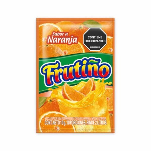 Bebida Frutiño Sabor A Naranja Sobre x10g