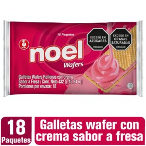 Galletas Noel Wafers Fresa 18 Paq x432g