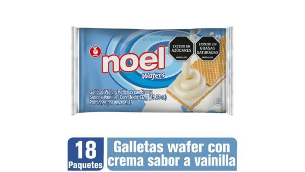 Galletas Noel Wafers Vainilla 18 Paq x432g