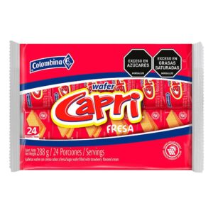 Galletas Colombina Wafer Capri Fresa 24 Paq x288g