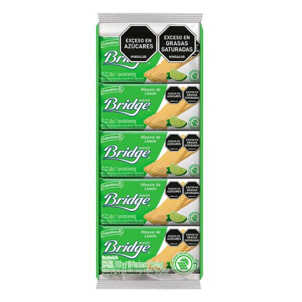 Galletas Colombina Wafer Bridge Mousse de Limon 10 Paq x300g