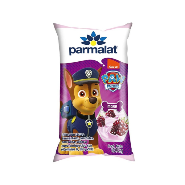 Yogurt Parmalat Paw Patrol Sabor Mora Bolsa x1000ml