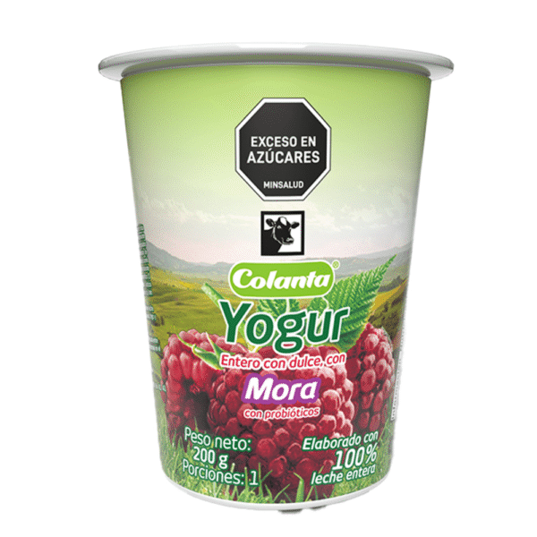 Yogurt Colanta Sabor Mora Con Probióticos Vaso x150g