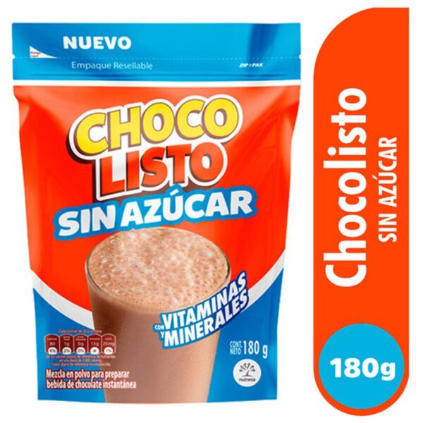 Bebida Achocolatada Choco Listo Sin Azúcar Con Stevia Vitalisto Dp x180g
