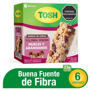 Barras Tosh De Cereal Nueces y Arándanos Sin Azucar Cajita 6Unds x138g