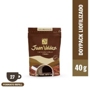 Café Juan Valdez Clásico Soluble Liofilizado DP x40g