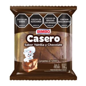 Ponqué Bimbo Casero Vainilla y Chocolate x 200G