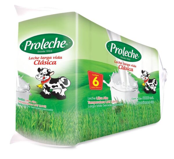 Six Pack Leche Proleche Clásica Semidescremada 6 und ×1000ml c/u