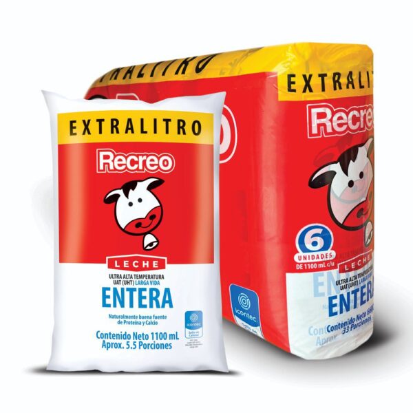 Six Pack Leche Recreo Entera 6 und ×1100ml c/u