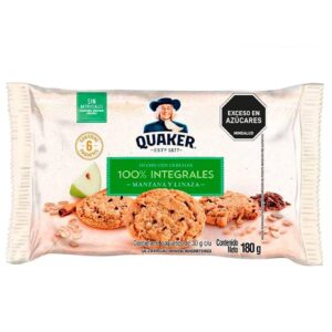 Galletas Quaker 100% Integrales  Manzana y Linaza 6 Paq x180g
