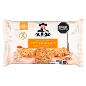 Galletas Quaker 100% Integrales Granola y Ajonjoli 6 Paq x180g
