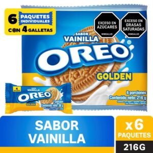 Galletas Oreo Golden Sabor Vainilla 6 Paq x216g