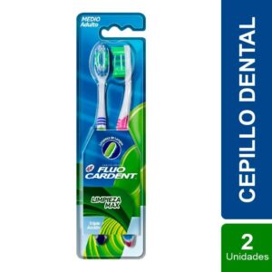 Cepillo Dental Fluo Cardent Medio Limpieza Max (2 und)
