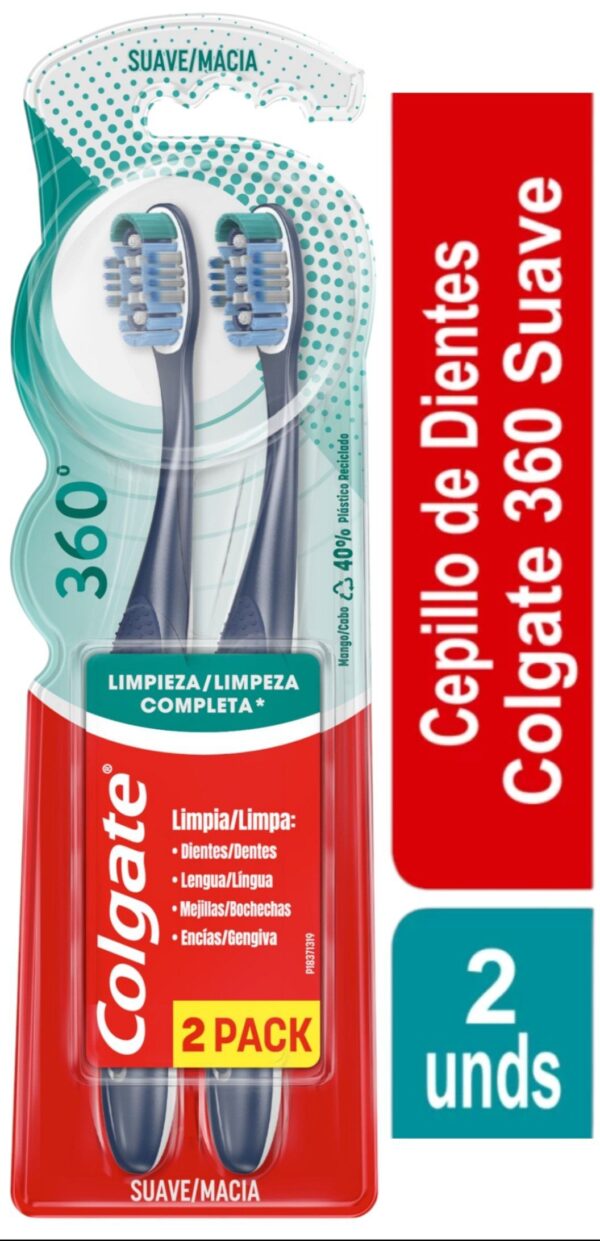 Cepillo Dental Colgate Suave 360° (2 und)
