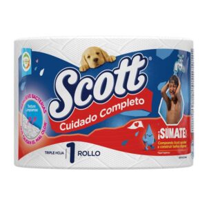 Unidad Rollo Papel Higiénico Scott Cuidado Completo (3 Hojas)