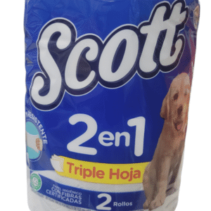 Papel Higiénico Scott 2 en 1 x2 Rollos (3 Hojas)