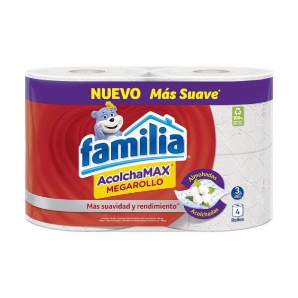 Papel Higiénico Familia AcolchaMAX Megarollo x4 Rollos (3 Hojas)
